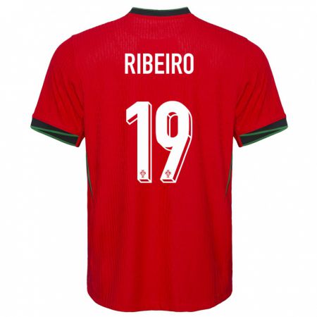 Kandiny Enfant Maillot Portugal Rodrigo Ribeiro #19 Rouge Tenues Domicile 24-26 T-Shirt