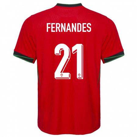 Kandiny Enfant Maillot Portugal Mateus Fernandes #21 Rouge Tenues Domicile 24-26 T-Shirt