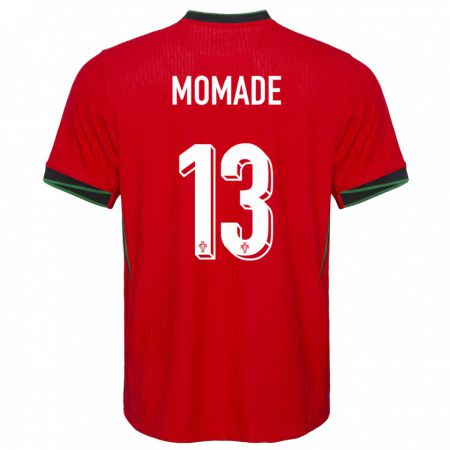 Kandiny Enfant Maillot Portugal Rayhan Momade #13 Rouge Tenues Domicile 24-26 T-Shirt