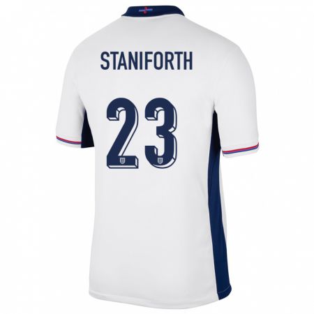 Kandiny Enfant Maillot Angleterre Lucy Staniforth #23 Blanc Tenues Domicile 24-26 T-Shirt