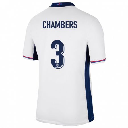 Kandiny Enfant Maillot Angleterre Luke Chambers #3 Blanc Tenues Domicile 24-26 T-Shirt