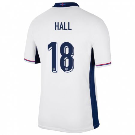 Kandiny Enfant Maillot Angleterre Lewis Hall #18 Blanc Tenues Domicile 24-26 T-Shirt