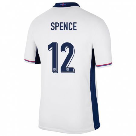 Kandiny Enfant Maillot Angleterre Djed Spence #12 Blanc Tenues Domicile 24-26 T-Shirt
