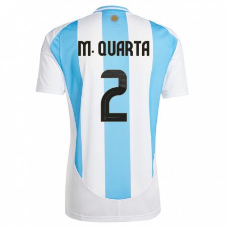 Kandiny Enfant Maillot Argentine Lucas Martinez Quarta #2 Blanc Bleu Tenues Domicile 24-26 T-Shirt
