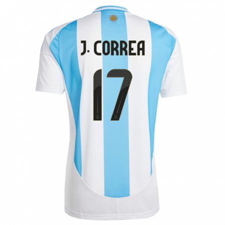 Kandiny Enfant Maillot Argentine Joaquin Correa #17 Blanc Bleu Tenues Domicile 24-26 T-Shirt