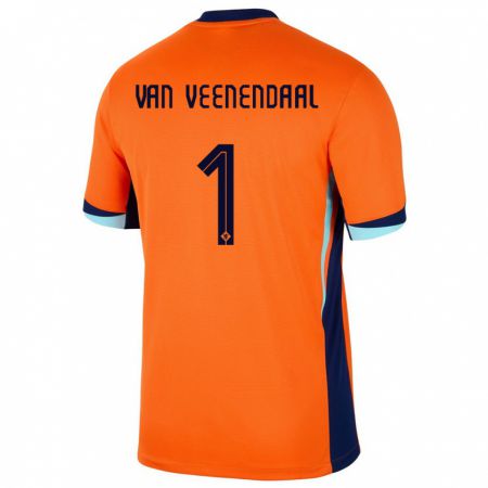 Kandiny Enfant Maillot Pays-Bas Sari Van Veenendaal #1 Orange Tenues Domicile 24-26 T-Shirt