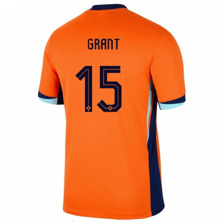 Kandiny Enfant Maillot Pays-Bas Chasity Grant #15 Orange Tenues Domicile 24-26 T-Shirt