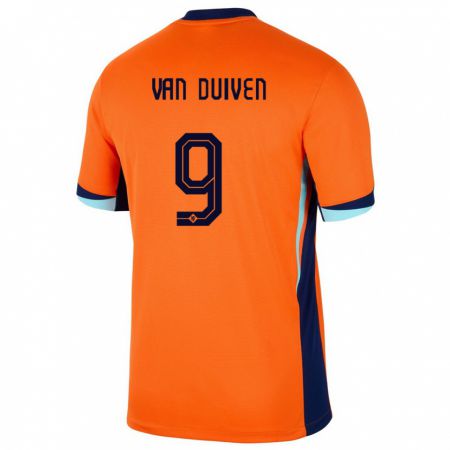 Kandiny Enfant Maillot Pays-Bas Jason Van Duiven #9 Orange Tenues Domicile 24-26 T-Shirt