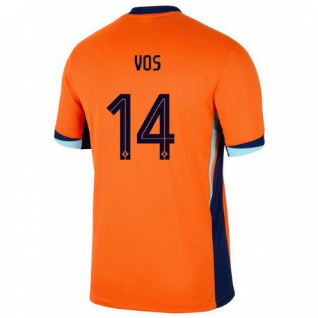 Kandiny Enfant Maillot Pays-Bas Silvano Vos #14 Orange Tenues Domicile 24-26 T-Shirt