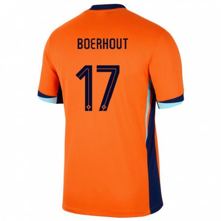 Kandiny Enfant Maillot Pays-Bas Yoram Boerhout #17 Orange Tenues Domicile 24-26 T-Shirt