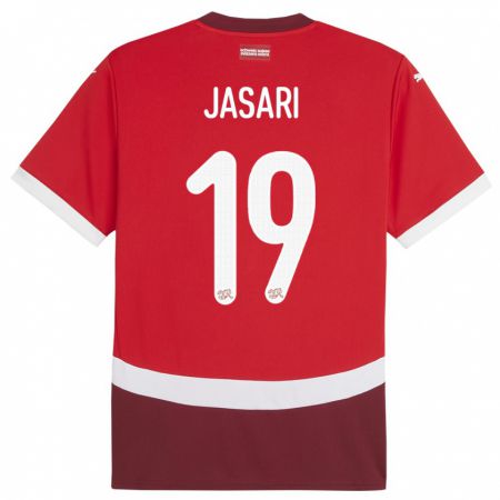 Kandiny Enfant Maillot Suisse Ardon Jasari #19 Rouge Tenues Domicile 24-26 T-Shirt