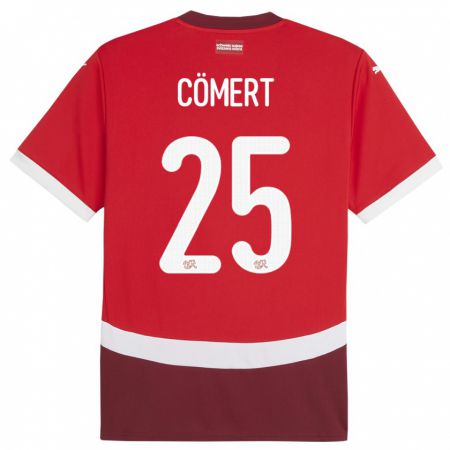 Kandiny Enfant Maillot Suisse Eray Comert #25 Rouge Tenues Domicile 24-26 T-Shirt