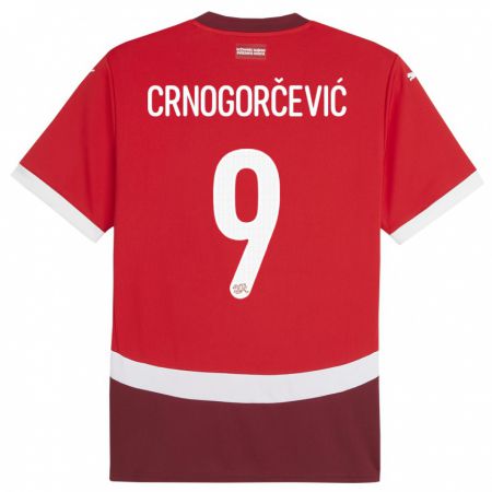 Kandiny Enfant Maillot Suisse Ana Maria Crnogorcevic #9 Rouge Tenues Domicile 24-26 T-Shirt