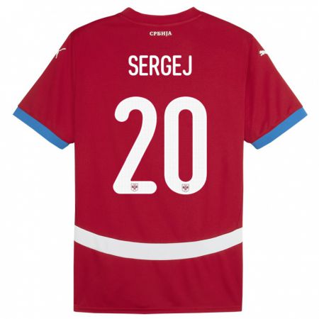 Kandiny Enfant Maillot Serbie Sergej Milinkovic-Savic #20 Rouge Tenues Domicile 24-26 T-Shirt
