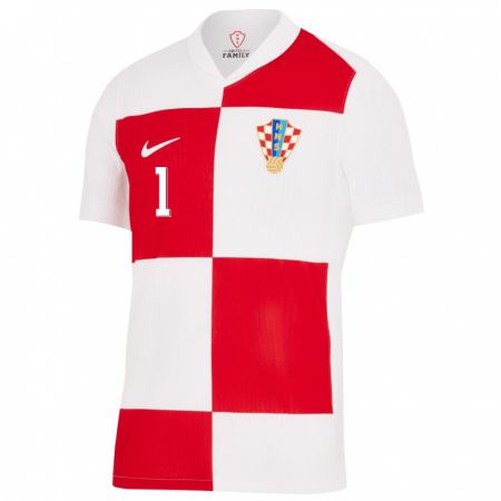 Kandiny Enfant Maillot Croatie Tin Sajko #1 Blanc Rouge Tenues Domicile 24-26 T-Shirt