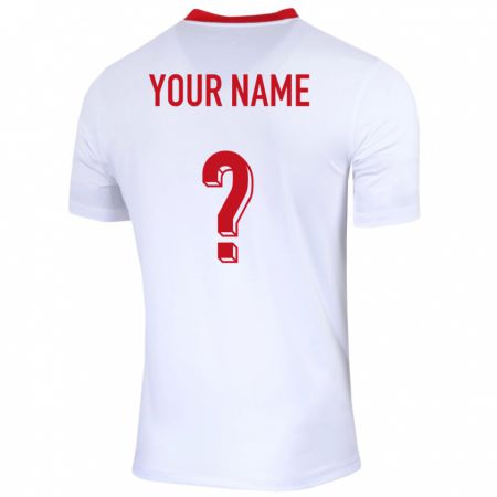Kandiny Enfant Maillot Pologne Votre Nom #0 Blanc Tenues Domicile 24-26 T-Shirt