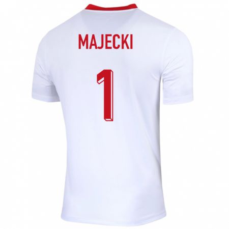 Kandiny Enfant Maillot Pologne Radoslaw Majecki #1 Blanc Tenues Domicile 24-26 T-Shirt