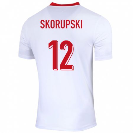 Kandiny Enfant Maillot Pologne Lukasz Skorupski #12 Blanc Tenues Domicile 24-26 T-Shirt