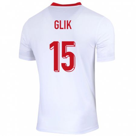 Kandiny Enfant Maillot Pologne Kamil Glik #15 Blanc Tenues Domicile 24-26 T-Shirt