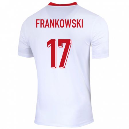 Kandiny Enfant Maillot Pologne Przemyslaw Frankowski #17 Blanc Tenues Domicile 24-26 T-Shirt