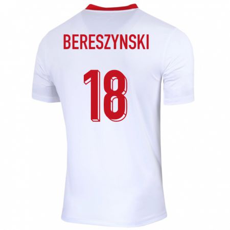 Kandiny Enfant Maillot Pologne Bartosz Bereszynski #18 Blanc Tenues Domicile 24-26 T-Shirt