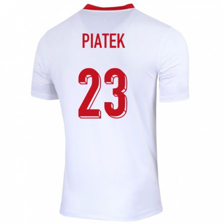Kandiny Enfant Maillot Pologne Krzysztof Piatek #23 Blanc Tenues Domicile 24-26 T-Shirt