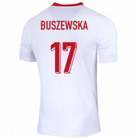 Kandiny Enfant Maillot Pologne Zofia Buszewska #17 Blanc Tenues Domicile 24-26 T-Shirt