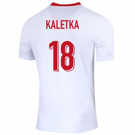 Kandiny Enfant Maillot Pologne Nikol Kaletka #18 Blanc Tenues Domicile 24-26 T-Shirt
