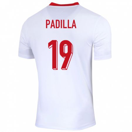Kandiny Enfant Maillot Pologne Natalia Padilla #19 Blanc Tenues Domicile 24-26 T-Shirt