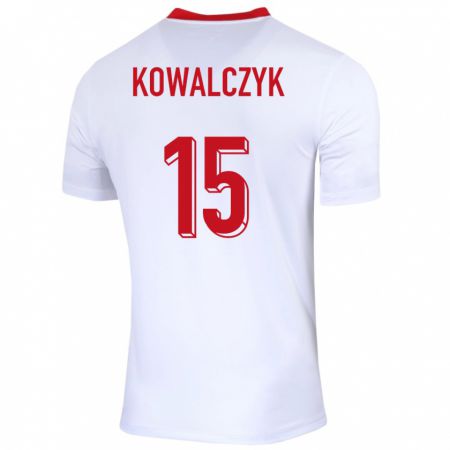 Kandiny Enfant Maillot Pologne Mateusz Kowalczyk #15 Blanc Tenues Domicile 24-26 T-Shirt