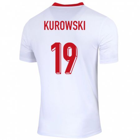 Kandiny Enfant Maillot Pologne Milosz Kurowski #19 Blanc Tenues Domicile 24-26 T-Shirt