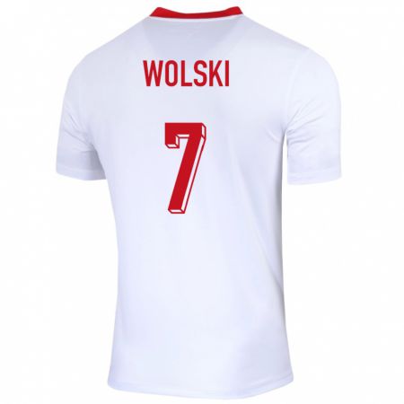 Kandiny Enfant Maillot Pologne Filip Wolski #7 Blanc Tenues Domicile 24-26 T-Shirt