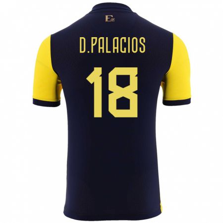 Kandiny Enfant Maillot Équateur Diego Palacios #18 Jaune Tenues Domicile 24-26 T-Shirt