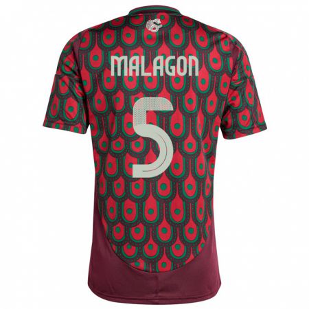 Kandiny Enfant Maillot Mexique Luis Malagon #5 Bordeaux Tenues Domicile 24-26 T-Shirt