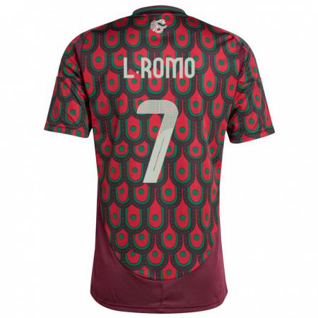Kandiny Enfant Maillot Mexique Luis Romo #7 Bordeaux Tenues Domicile 24-26 T-Shirt