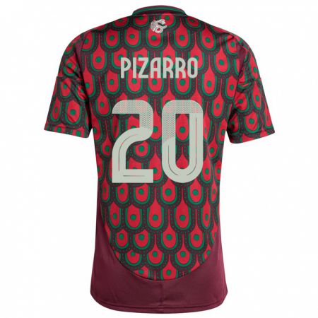 Kandiny Enfant Maillot Mexique Rodolfo Pizarro #20 Bordeaux Tenues Domicile 24-26 T-Shirt