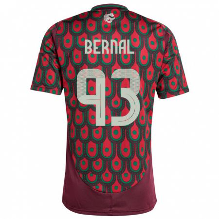 Kandiny Enfant Maillot Mexique Rebeca Bernal #93 Bordeaux Tenues Domicile 24-26 T-Shirt