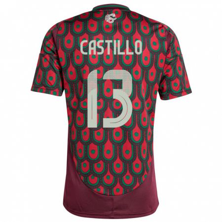 Kandiny Enfant Maillot Mexique Jose Castillo #13 Bordeaux Tenues Domicile 24-26 T-Shirt
