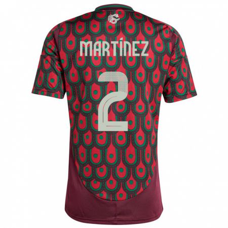 Kandiny Enfant Maillot Mexique Emilio Martinez #2 Bordeaux Tenues Domicile 24-26 T-Shirt