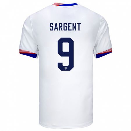 Kandiny Enfant Maillot États-Unis Josh Sargent #9 Blanc Tenues Domicile 24-26 T-Shirt