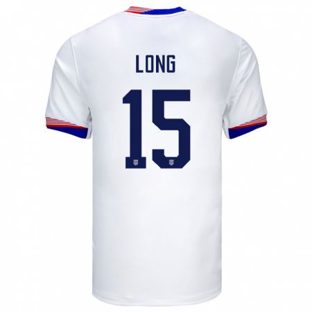 Kandiny Enfant Maillot États-Unis Aaron Long #15 Blanc Tenues Domicile 24-26 T-Shirt