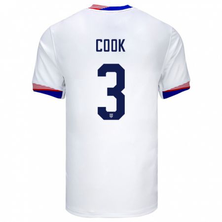 Kandiny Enfant Maillot États-Unis Alana Cook #3 Blanc Tenues Domicile 24-26 T-Shirt