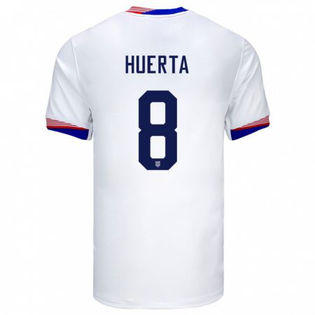 Kandiny Enfant Maillot États-Unis Sofia Huerta #8 Blanc Tenues Domicile 24-26 T-Shirt