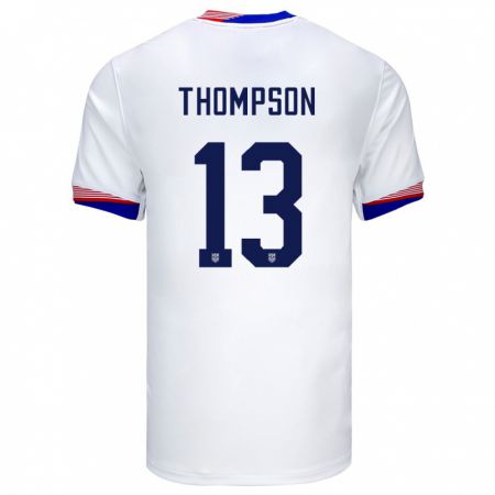 Kandiny Enfant Maillot États-Unis Alyssa Thompson #13 Blanc Tenues Domicile 24-26 T-Shirt