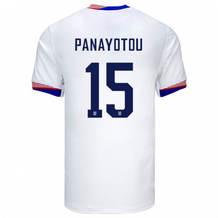 Kandiny Enfant Maillot États-Unis Jack Panayotou #15 Blanc Tenues Domicile 24-26 T-Shirt