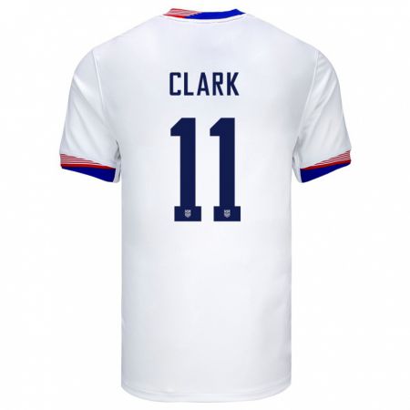 Kandiny Enfant Maillot États-Unis Caden Clark #11 Blanc Tenues Domicile 24-26 T-Shirt