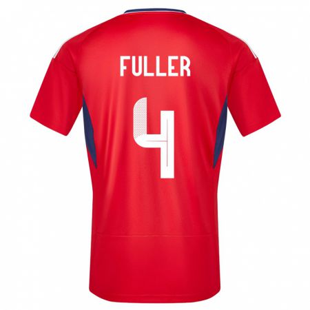 Kandiny Enfant Maillot Costa Rica Keysher Fuller #4 Rouge Tenues Domicile 24-26 T-Shirt