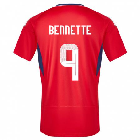 Kandiny Enfant Maillot Costa Rica Jewison Bennette #9 Rouge Tenues Domicile 24-26 T-Shirt