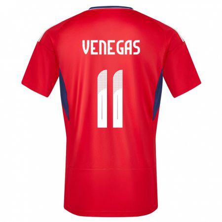 Kandiny Enfant Maillot Costa Rica Johan Venegas #11 Rouge Tenues Domicile 24-26 T-Shirt