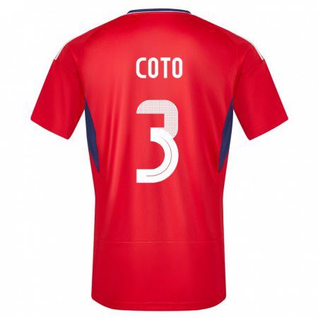 Kandiny Enfant Maillot Costa Rica Maria Coto #3 Rouge Tenues Domicile 24-26 T-Shirt